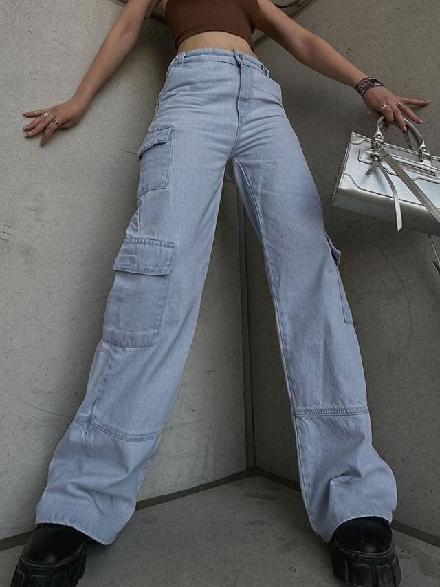 GILIPUR Винтажные потертые джинсы, женские свободные широкие брюки