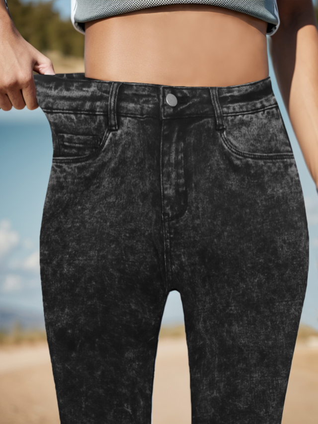 GILIPUR Эластичные узкие брюки со снежинками CY043